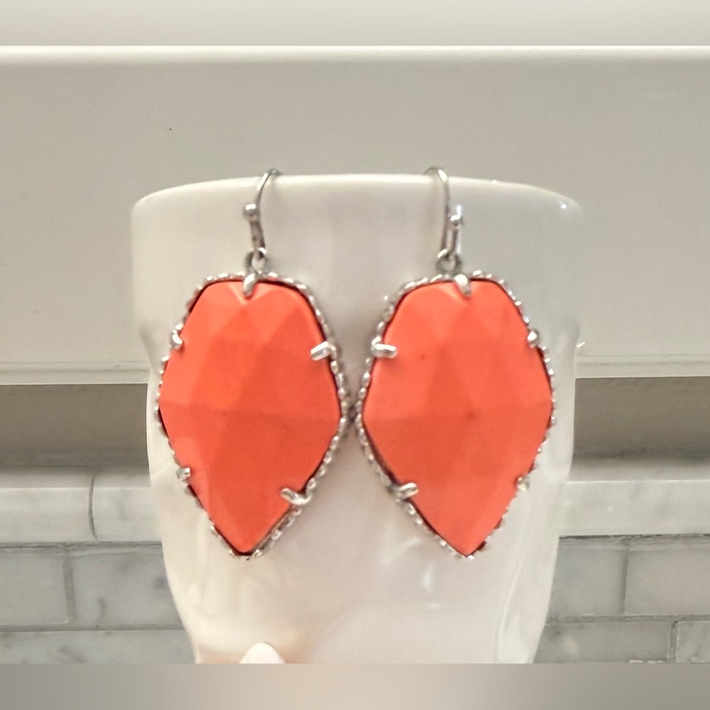 Kendra Scott Orange and Silver Earrings